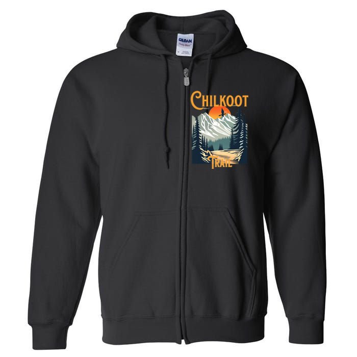 Vintage Chilkoot Trail Souvenir Hiking Full Zip Hoodie