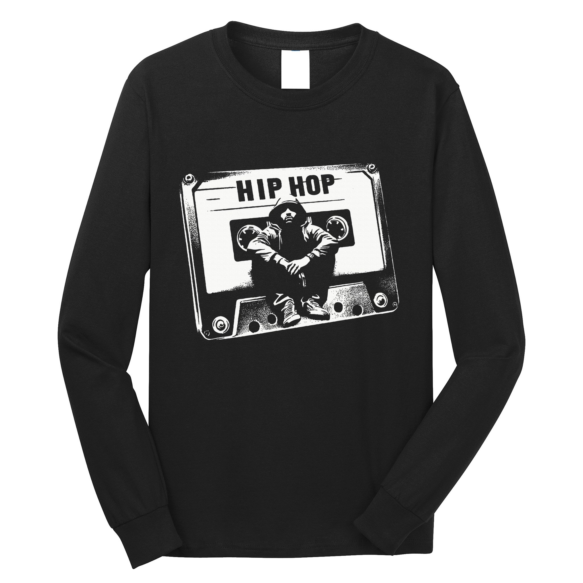 Vintage Cassette Tape Hip Hop Music 80s 90s Retro Long Sleeve Shirt