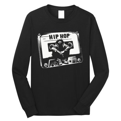 Vintage Cassette Tape Hip Hop Music 80s 90s Retro Long Sleeve Shirt