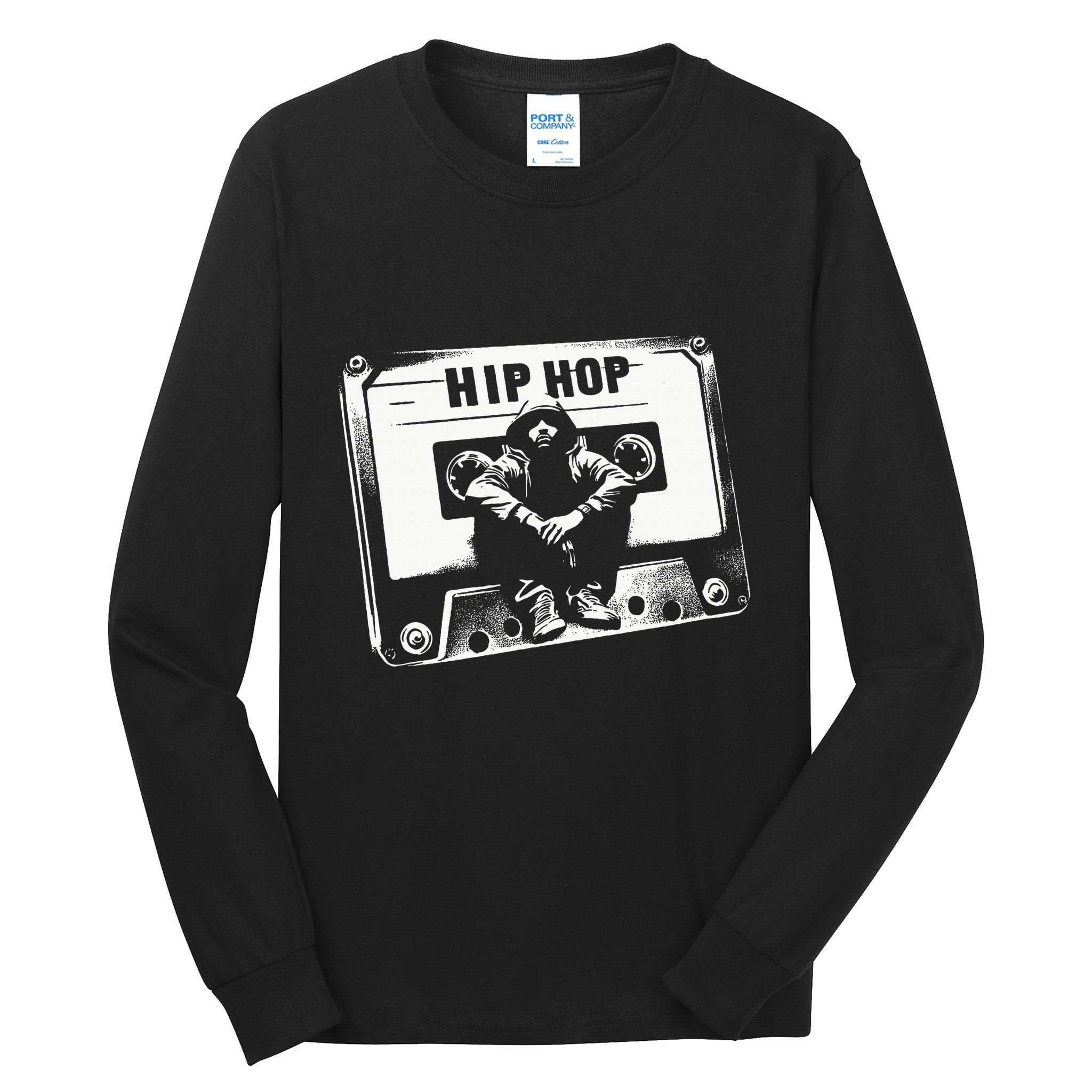 Vintage Cassette Tape Hip Hop Music 80s 90s Retro Tall Long Sleeve T-Shirt