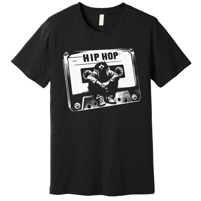 Vintage Cassette Tape Hip Hop Music 80s 90s Retro Premium T-Shirt