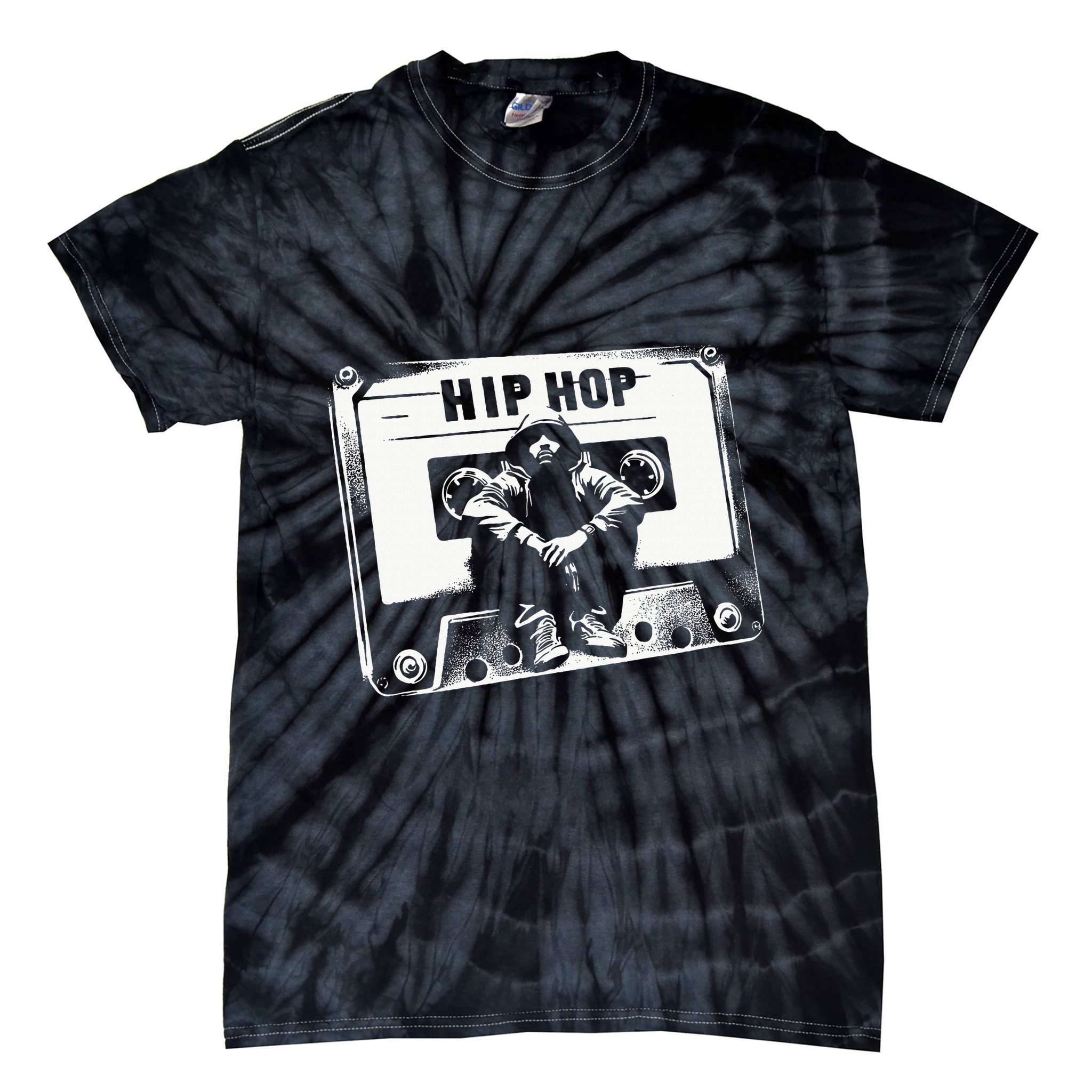 Vintage Cassette Tape Hip Hop Music 80s 90s Retro Tie-Dye T-Shirt