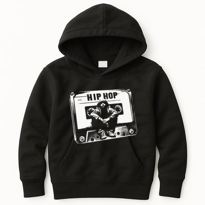 Vintage Cassette Tape Hip Hop Music 80s 90s Retro Kids Hoodie