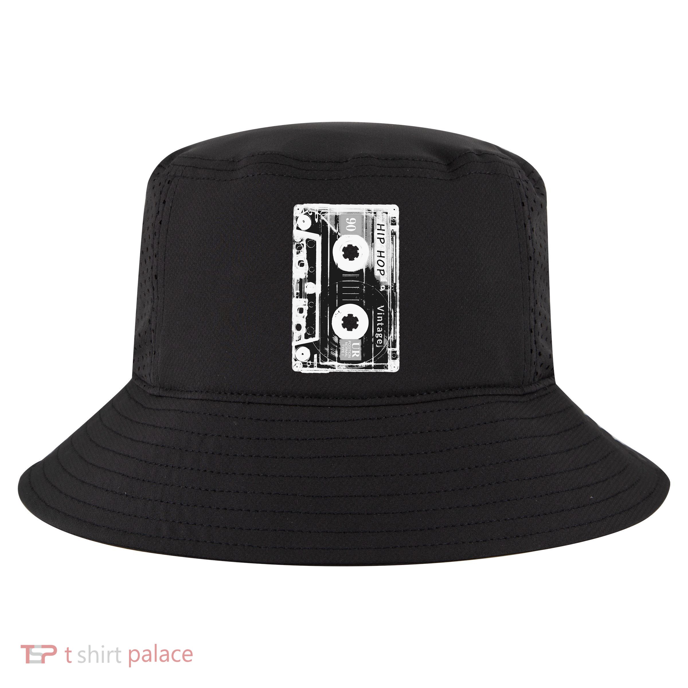Vintage Cassette Tape Hip Hop Music 80s 90s Retro Distressed Cool Comfort Performance Bucket Hat