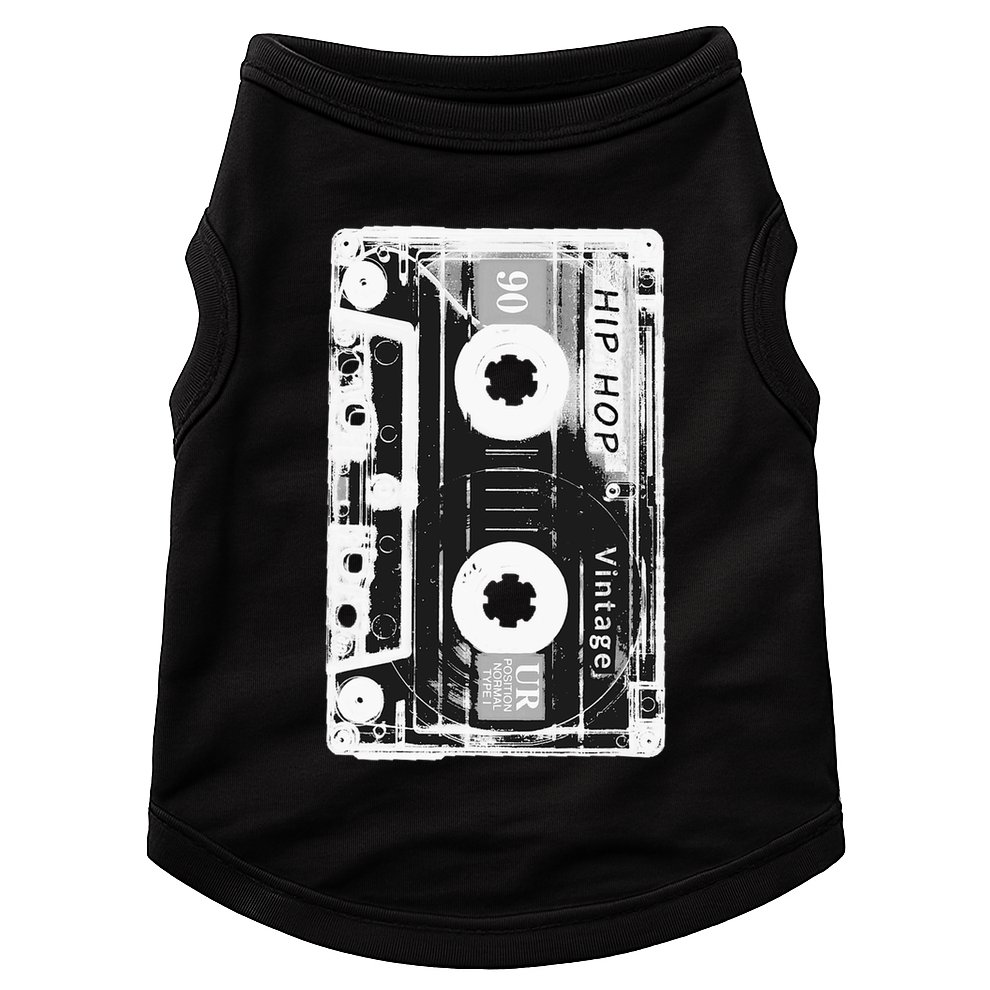 Vintage Cassette Tape Hip Hop Music 80s 90s Retro Distressed Doggie Tank
