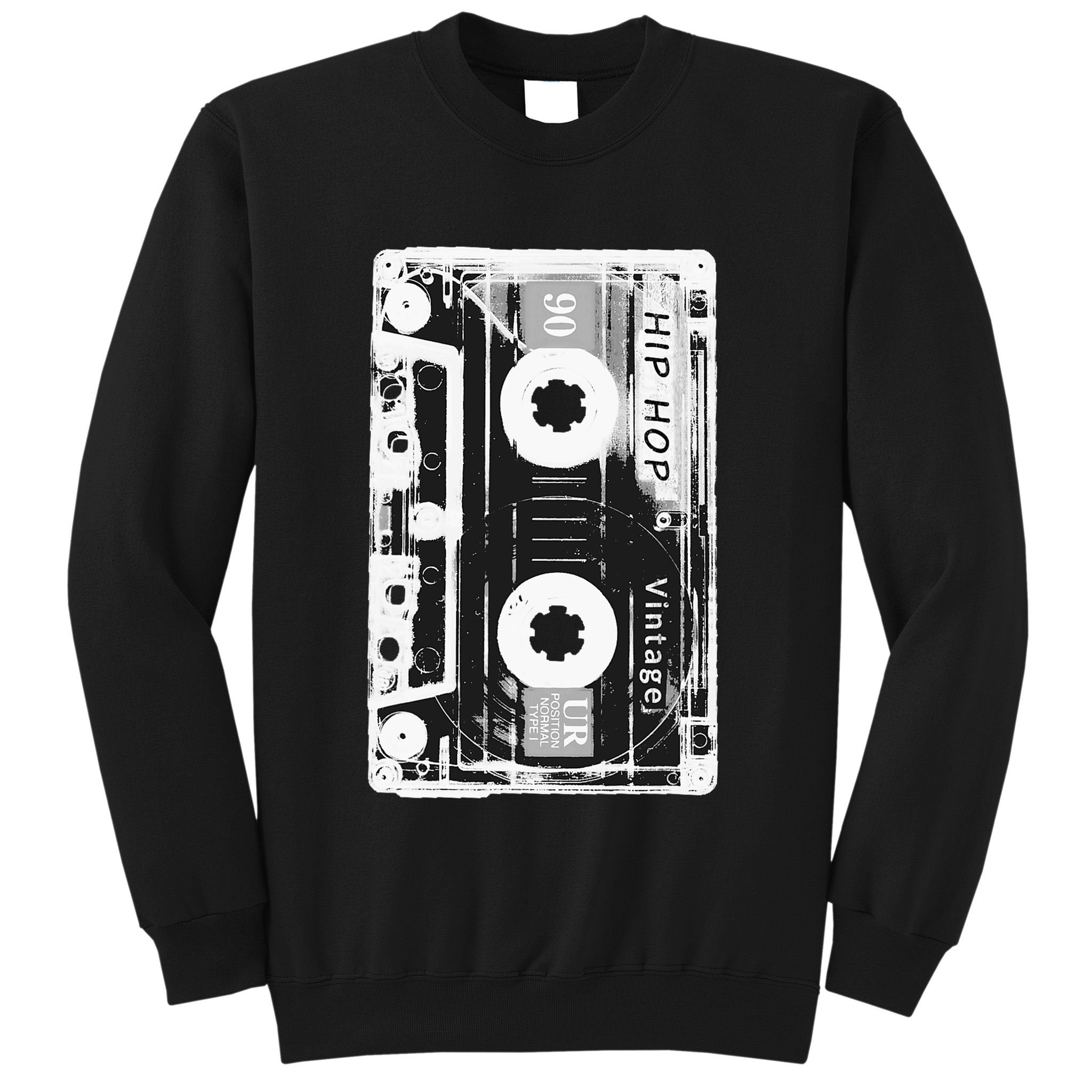 Vintage Cassette Tape Hip Hop Music 80s 90s Retro Distressed Sweatshirt