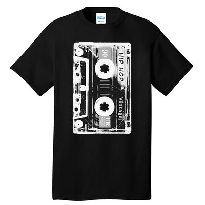 Vintage Cassette Tape Hip Hop Music 80s 90s Retro Distressed Tall T-Shirt