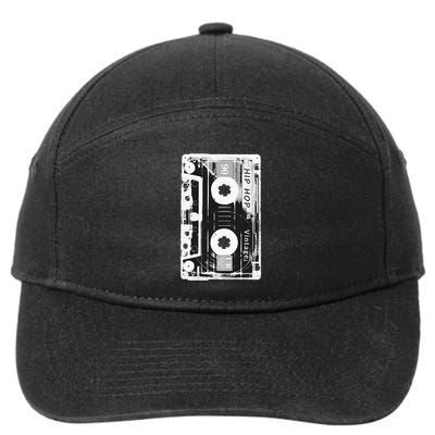 Vintage Cassette Tape Hip Hop Music 80s 90s Retro Distressed 7-Panel Snapback Hat
