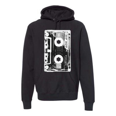 Vintage Cassette Tape Hip Hop Music 80s 90s Retro Distressed Premium Hoodie