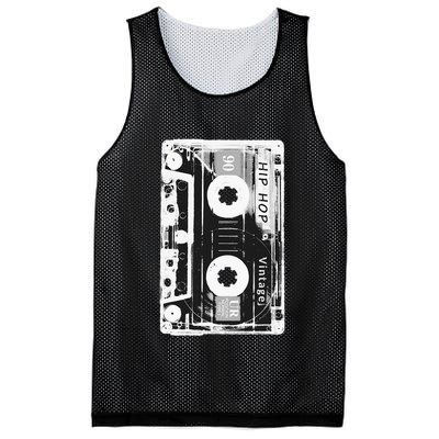 Vintage Cassette Tape Hip Hop Music 80s 90s Retro Distressed Mesh Reversible Basketball Jersey Tank