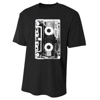 Vintage Cassette Tape Hip Hop Music 80s 90s Retro Distressed Performance Sprint T-Shirt