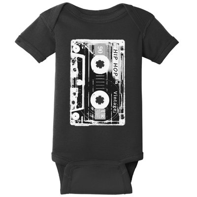 Vintage Cassette Tape Hip Hop Music 80s 90s Retro Distressed Baby Bodysuit