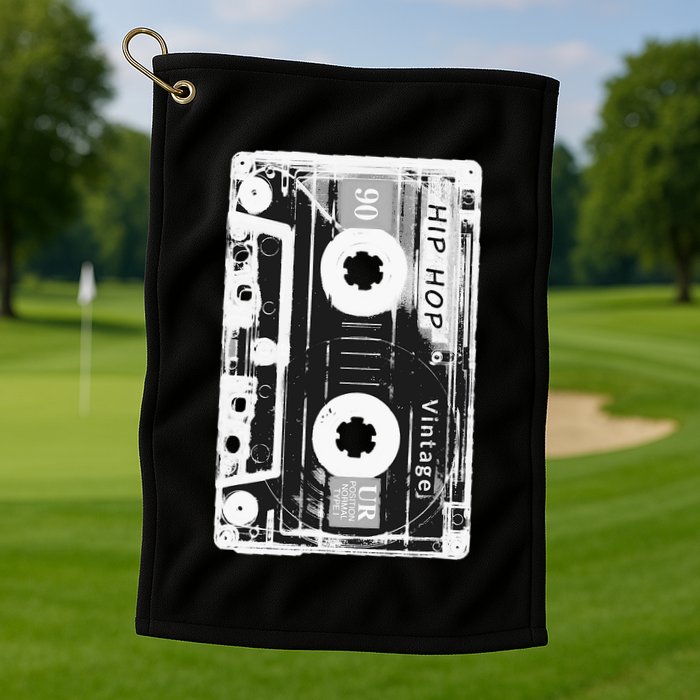 Vintage Cassette Tape Hip Hop Music 80s 90s Retro Distressed Golf Towel