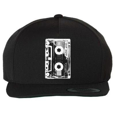 Vintage Cassette Tape Hip Hop Music 80s 90s Retro Distressed Wool Snapback Cap