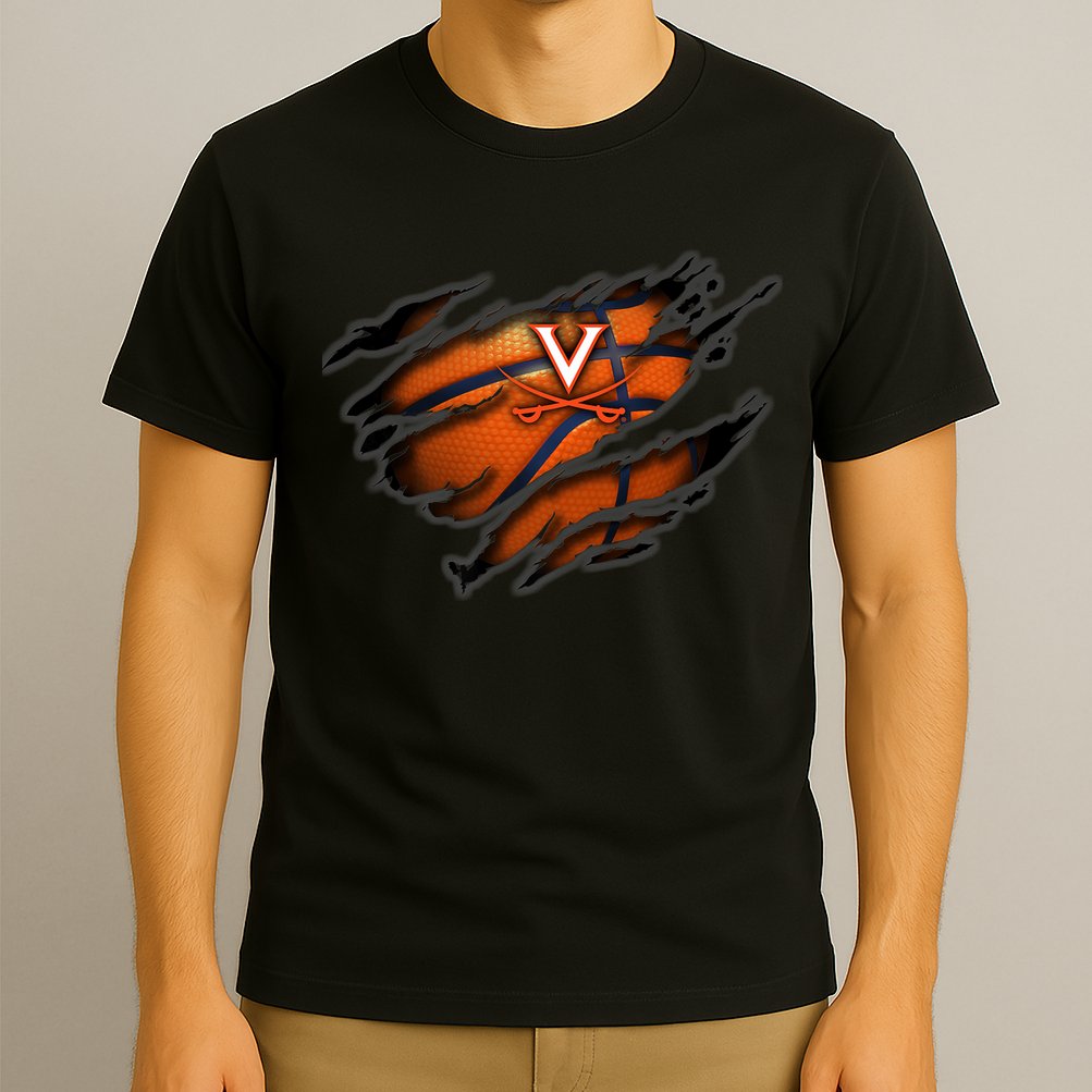 Virginia Cavaliers Tearing Basketball - Apparel T-Shirt