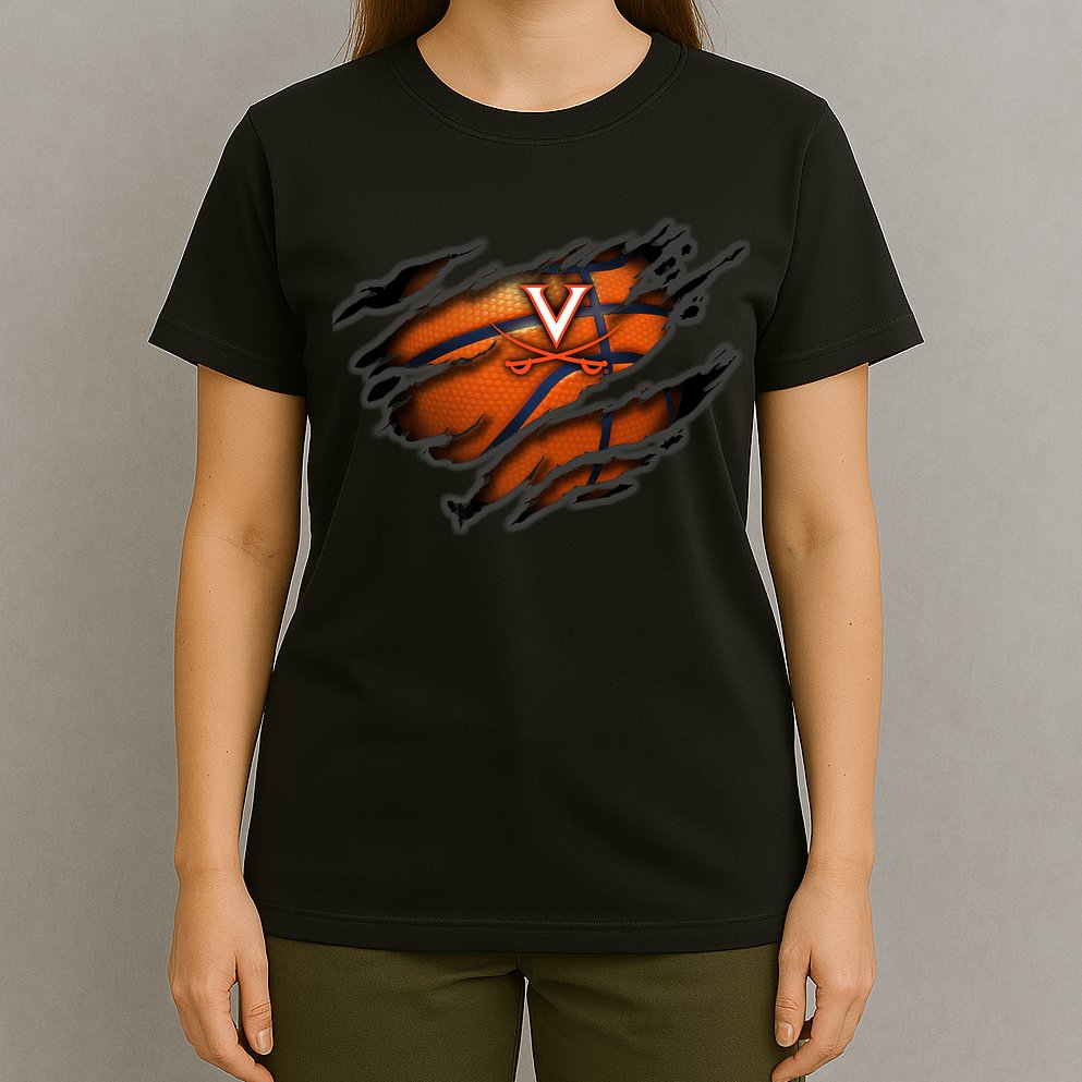 Virginia Cavaliers Tearing Basketball - Apparel T-Shirt