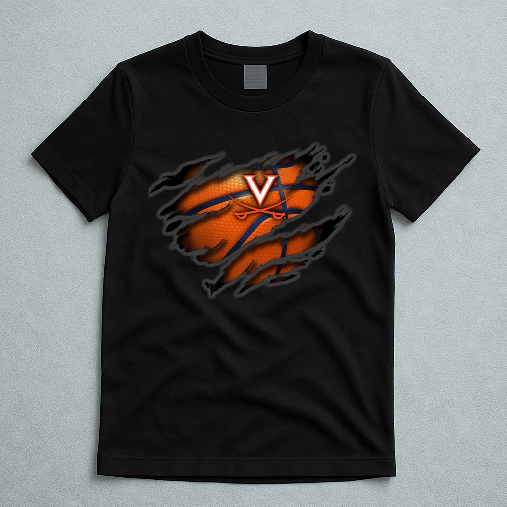 Virginia Cavaliers Tearing Basketball - Apparel T-Shirt