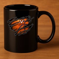 Virginia Cavaliers Tearing Basketball - Apparel 11oz C Handle Ceramic Mug