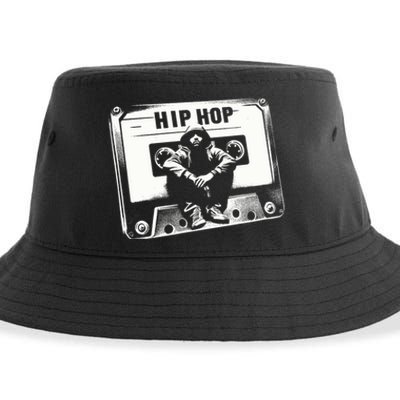 Vintage Cassette Tape Hip Hop Music 80s 90s Retro Graphic Sustainable Bucket Hat