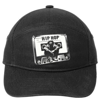 Vintage Cassette Tape Hip Hop Music 80s 90s Retro Graphic 7-Panel Snapback Hat