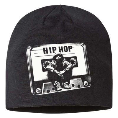 Vintage Cassette Tape Hip Hop Music 80s 90s Retro Graphic Sustainable Beanie