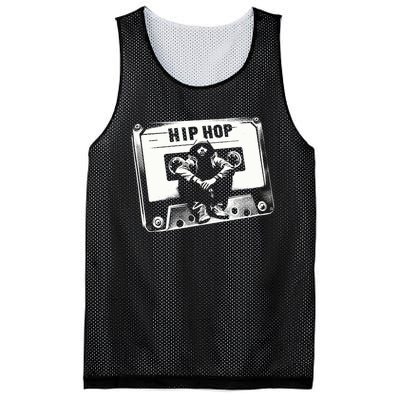 Vintage Cassette Tape Hip Hop Music 80s 90s Retro Graphic Mesh Reversible Basketball Jersey Tank