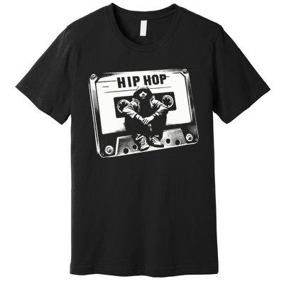 Vintage Cassette Tape Hip Hop Music 80s 90s Retro Graphic Premium T-Shirt