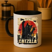 Vintage Catzilla Tee Funny Kitten And Cat Mug