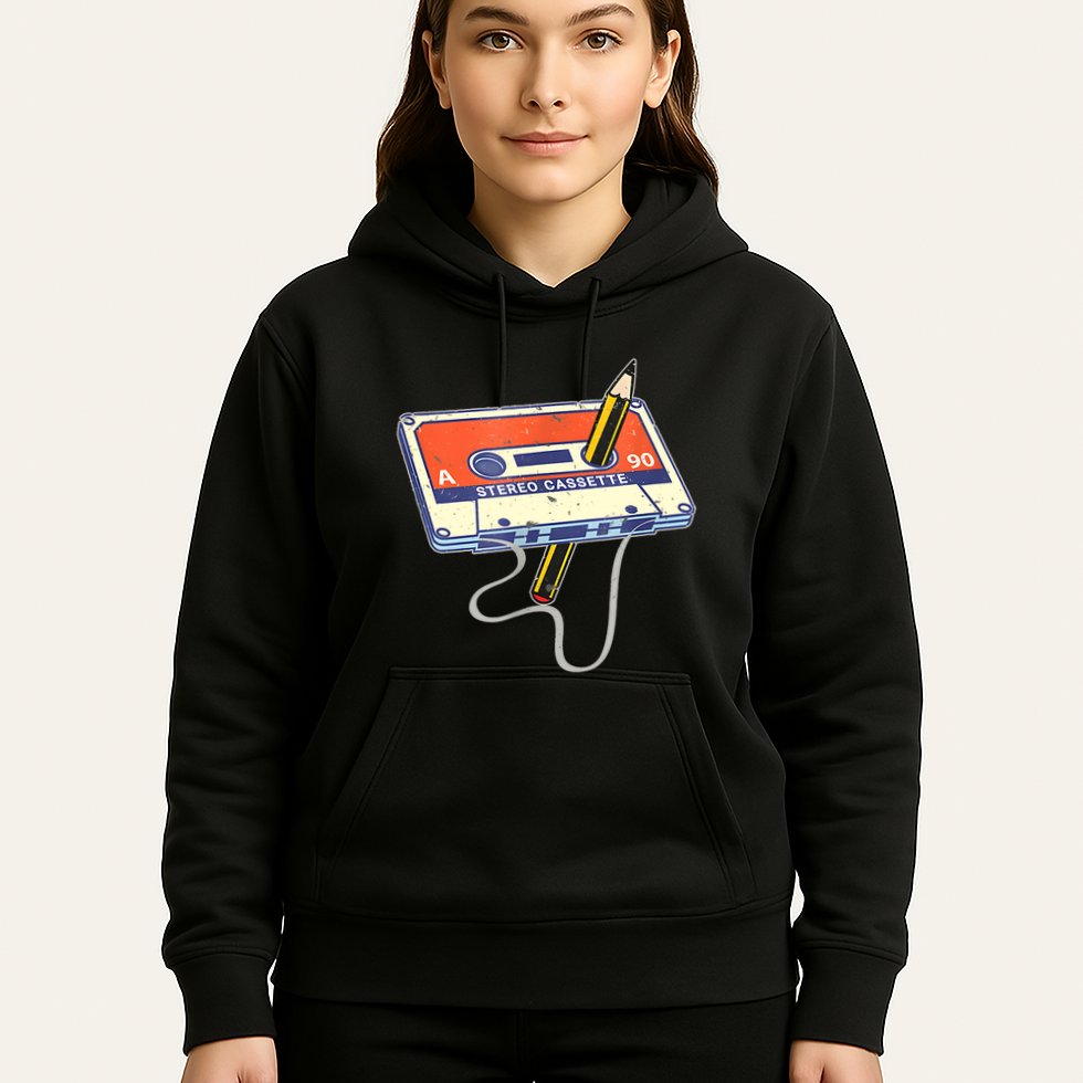 Vintage Cassette Tape Pencil 70S 80S 90S Music Mixtape Hoodie