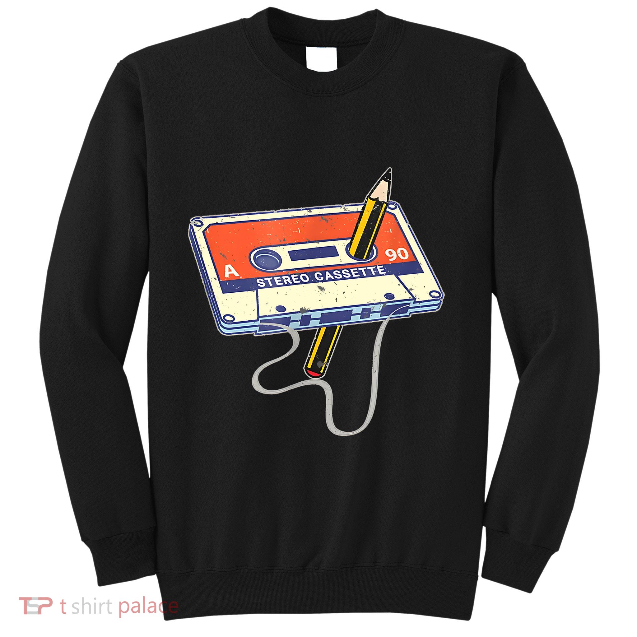 Vintage Cassette Tape Pencil 70S 80S 90S Music Mixtape Sweatshirt