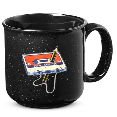 Vintage Cassette Tape Pencil 70S 80S 90S Music Mixtape 15oz Campfire Ceramic Mug