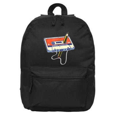 Vintage Cassette Tape Pencil 70S 80S 90S Music Mixtape 16 in Basic Backpack