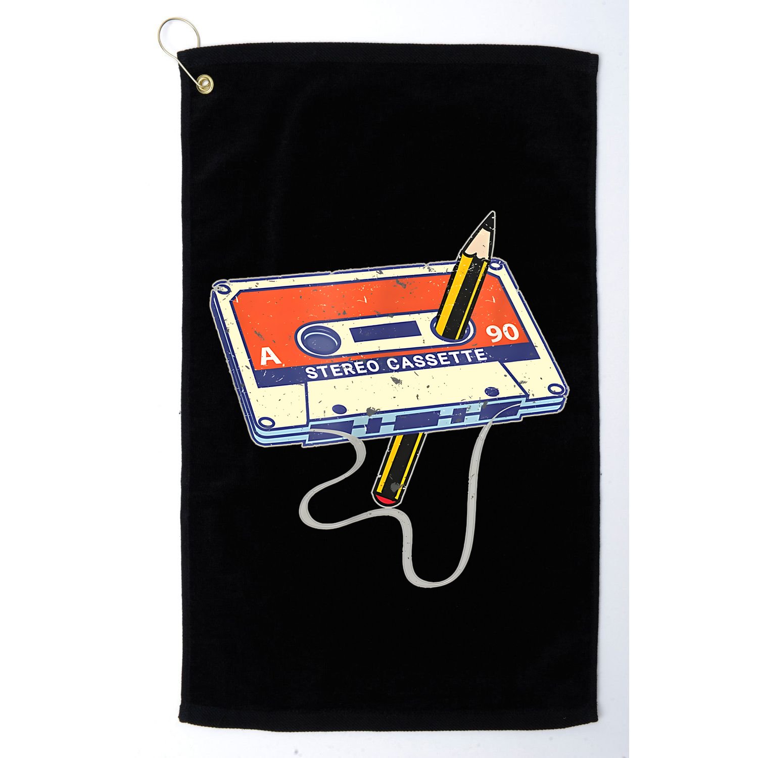 Vintage Cassette Tape Pencil 70S 80S 90S Music Mixtape Golf Towel