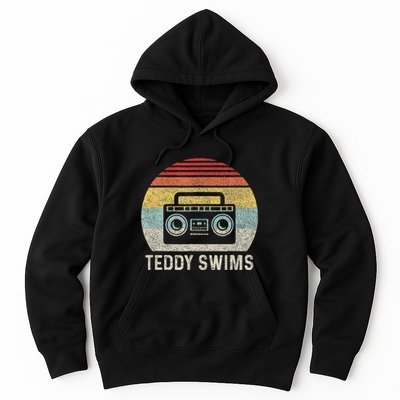 Vintage Cassette Tape T.E.D.D.Y Swims 90s Music Retro Sunset Hoodie