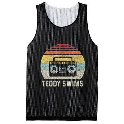 Vintage Cassette Tape T.E.D.D.Y Swims 90s Music Retro Sunset Mesh Reversible Basketball Jersey Tank