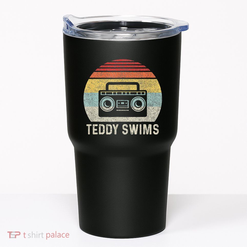 Vintage Cassette Tape T.E.D.D.Y Swims 90s Music Retro Sunset Tumbler