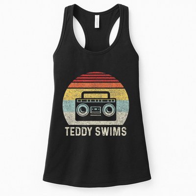 Vintage Cassette Tape T.E.D.D.Y Swims 90s Music Retro Sunset Womens Tank Top