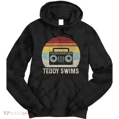 Vintage Cassette Tape T.E.D.D.Y Swims 90s Music Retro Sunset Tie Dye Hoodie
