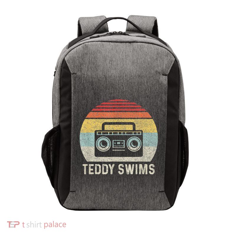 Vintage Cassette Tape T.E.D.D.Y Swims 90s Music Retro Sunset Vector Backpack