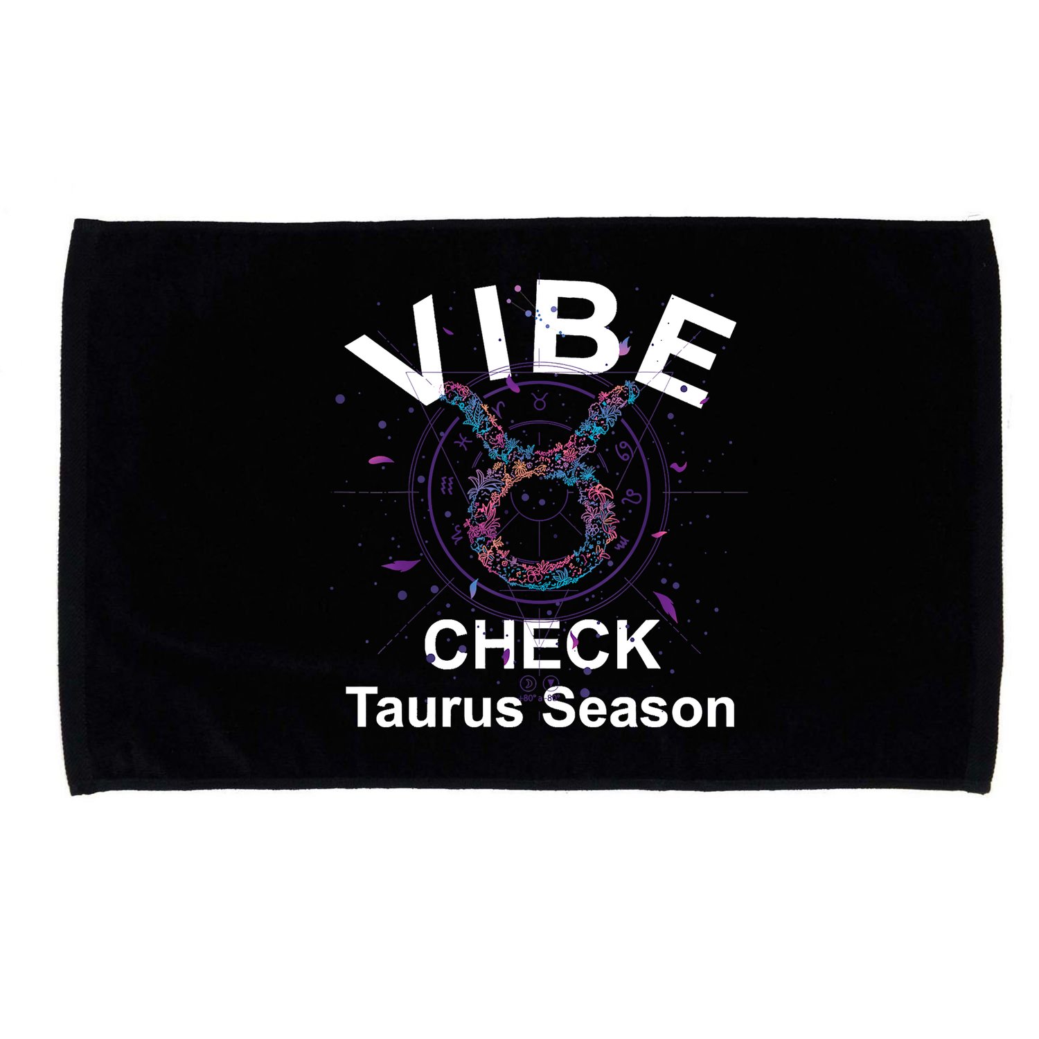 Vibe Check Taurus Zodiac Sign Reliable Loyal And Sensual Microfiber Hand Towel