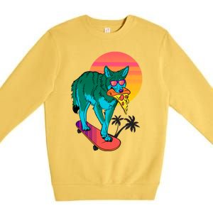 Vaporwave Coyote Premium Crewneck Sweatshirt