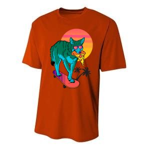 Vaporwave Coyote Performance Sprint T-Shirt