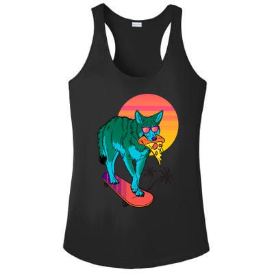 Vaporwave Coyote Ladies PosiCharge Competitor Racerback Tank