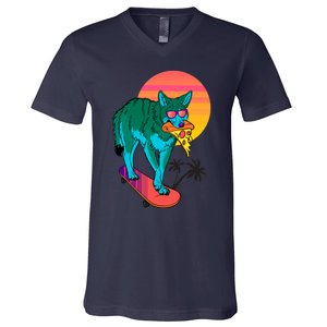 Vaporwave Coyote V-Neck T-Shirt