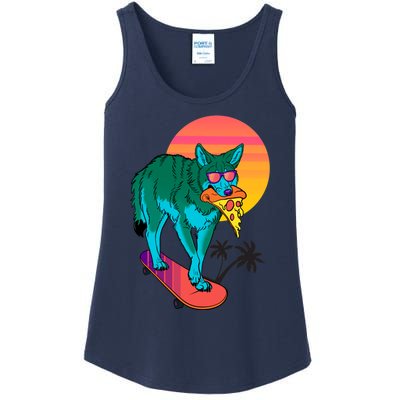 Vaporwave Coyote Ladies Essential Tank