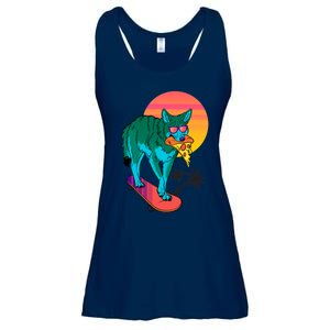 Vaporwave Coyote Ladies Essential Flowy Tank