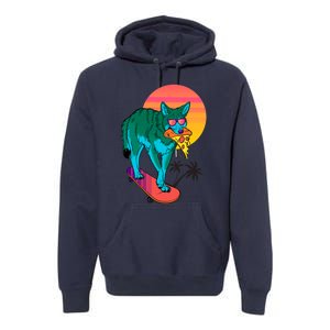 Vaporwave Coyote Premium Hoodie