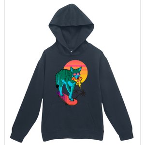 Vaporwave Coyote Urban Pullover Hoodie