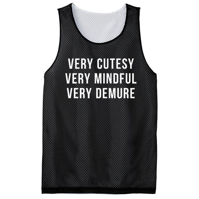 Very Cutesy. Very Mindful. Very Demure. Viral Trend Meme Mesh Reversible Basketball Jersey Tank