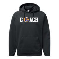 Volleyball Coach Volleyball Ball Sport Gift Performance Fleece Hoodie